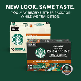 Starbucks brewed coffee cup showing rich aroma and 2x caffeine