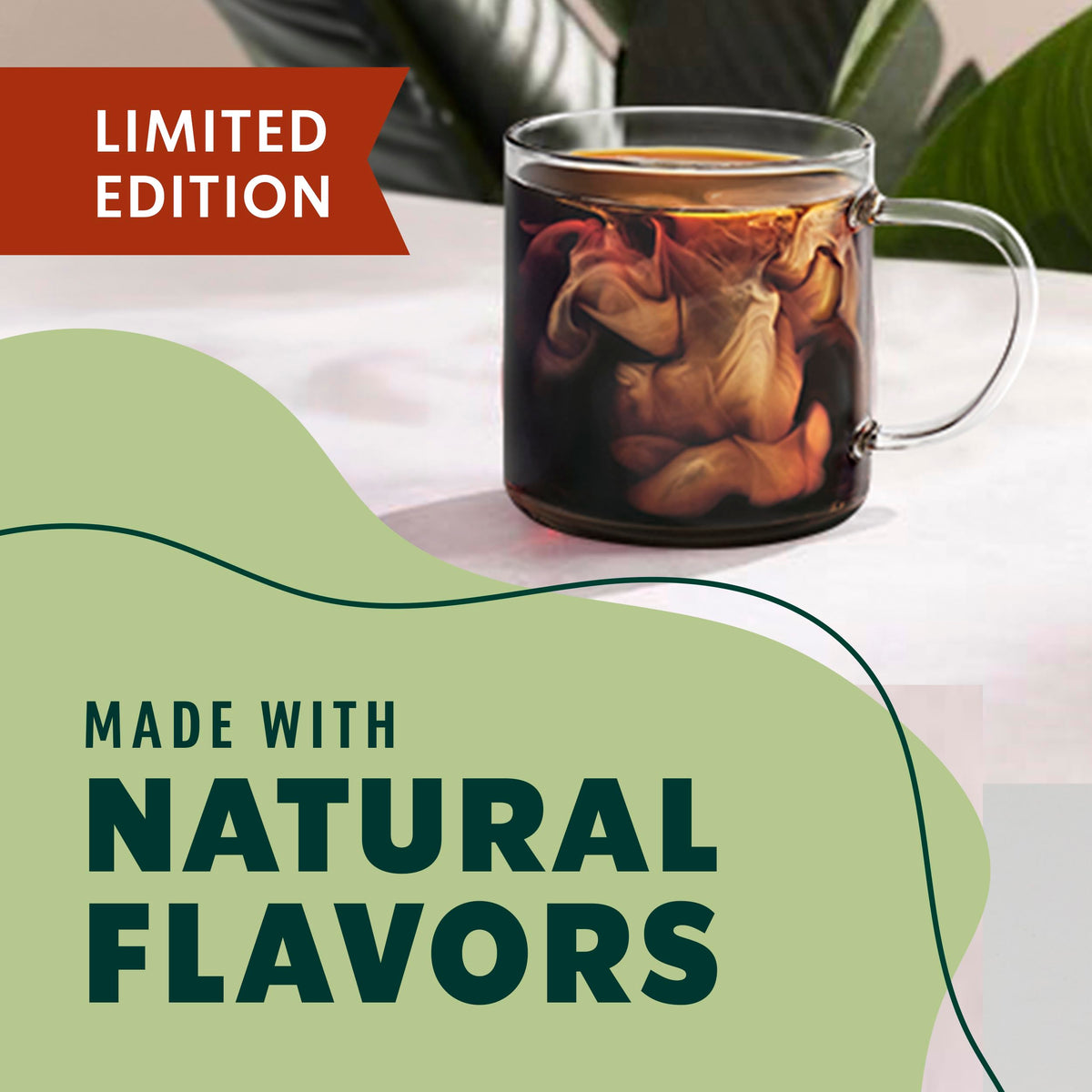 Warm Starbucks Brown Sugar Cinnamon coffee in a mug with creamer.