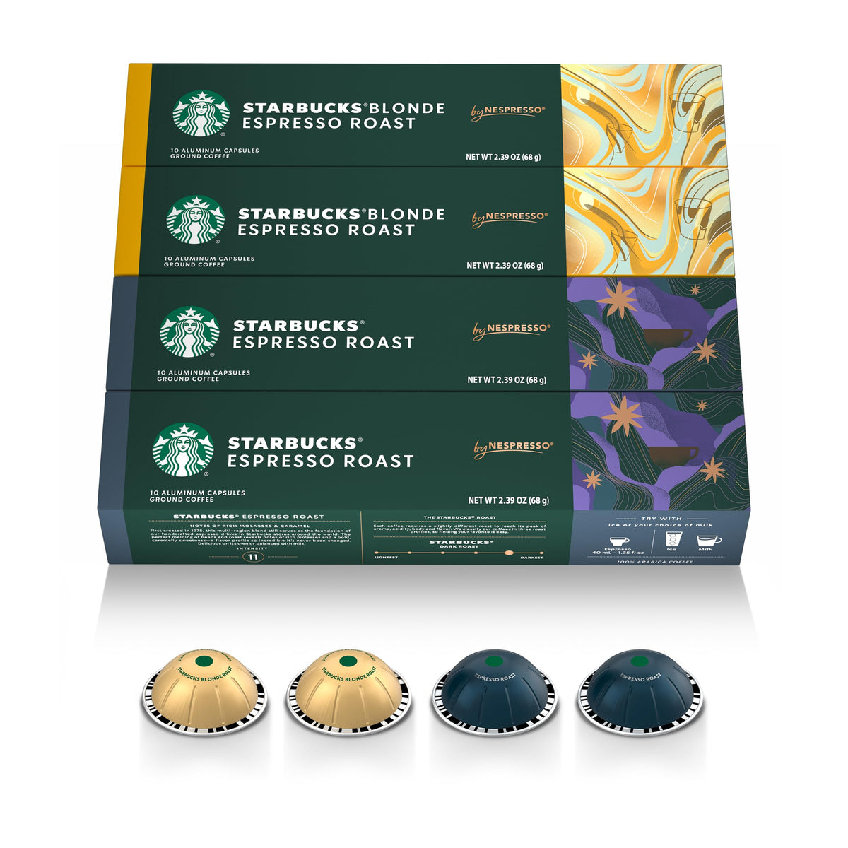 Starbucks by Nespresso Vertuo Blonde Espresso pod for a smooth morning ritual.
