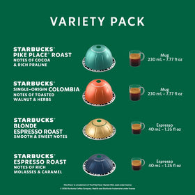 Starbucks by Nespresso Vertuo Blonde Espresso Roast capsule for a bright, balanced espresso.