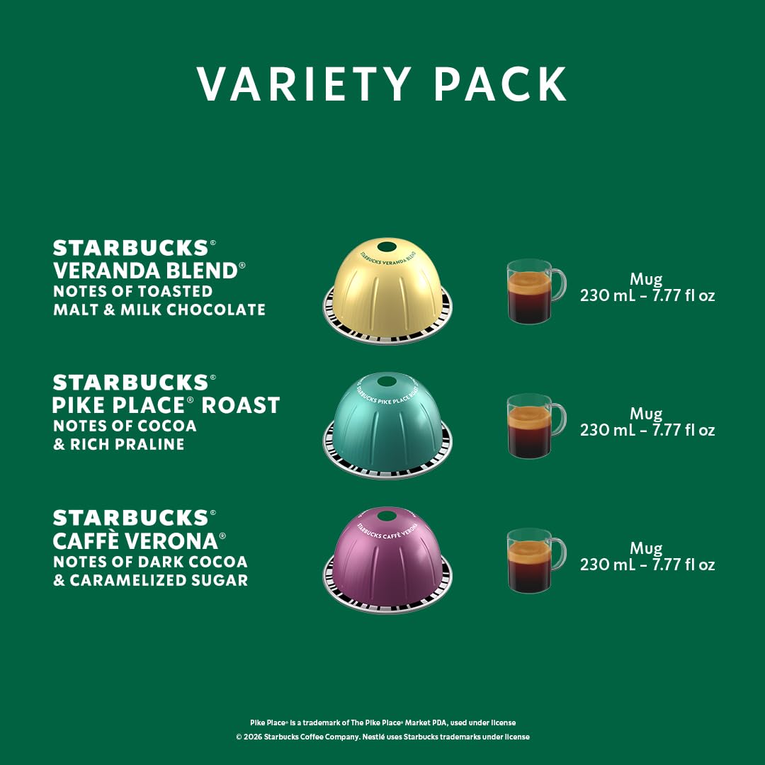 Starbucks by Nespresso Vertuo Cafe Verona capsule delivers bold, full-bodied flavor