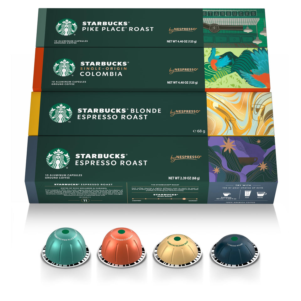 Starbucks by Nespresso Vertuo Pike Place Roast capsule for a smooth morning cup.