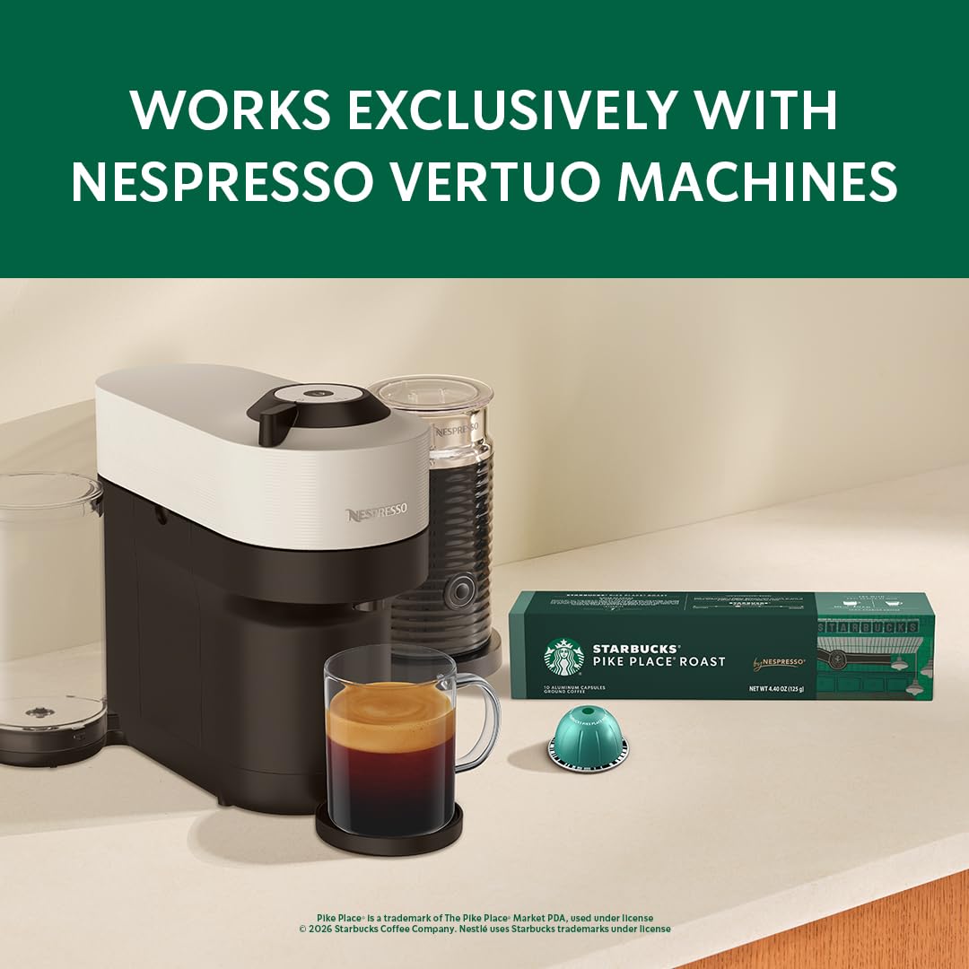 Starbucks by Nespresso Vertuo Variety Pack box showing four capsule varieties.