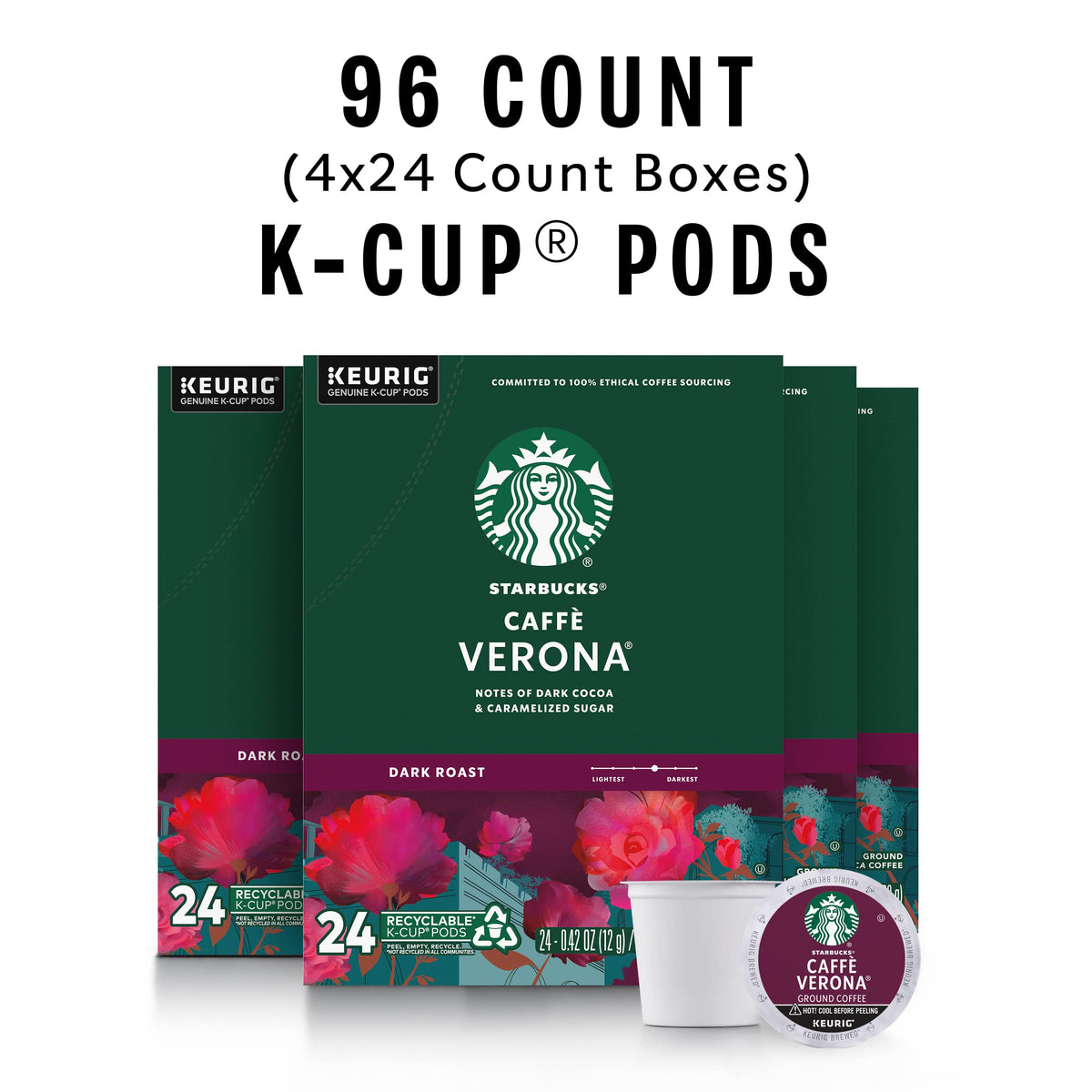 Starbucks Caffè Verona K-Cup box set for convenient home brewing.