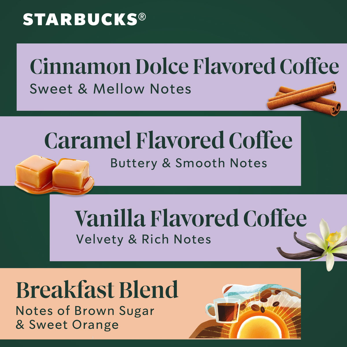 Starbucks Caffè Verona pod delivers rich, velvety notes of dark cocoa.