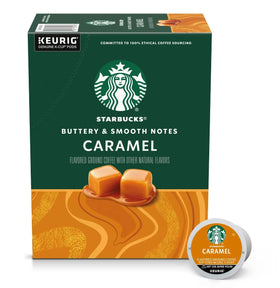 Starbucks Caramel Flavored Coffee K-Cup 44ct box front for quick morning ritual.