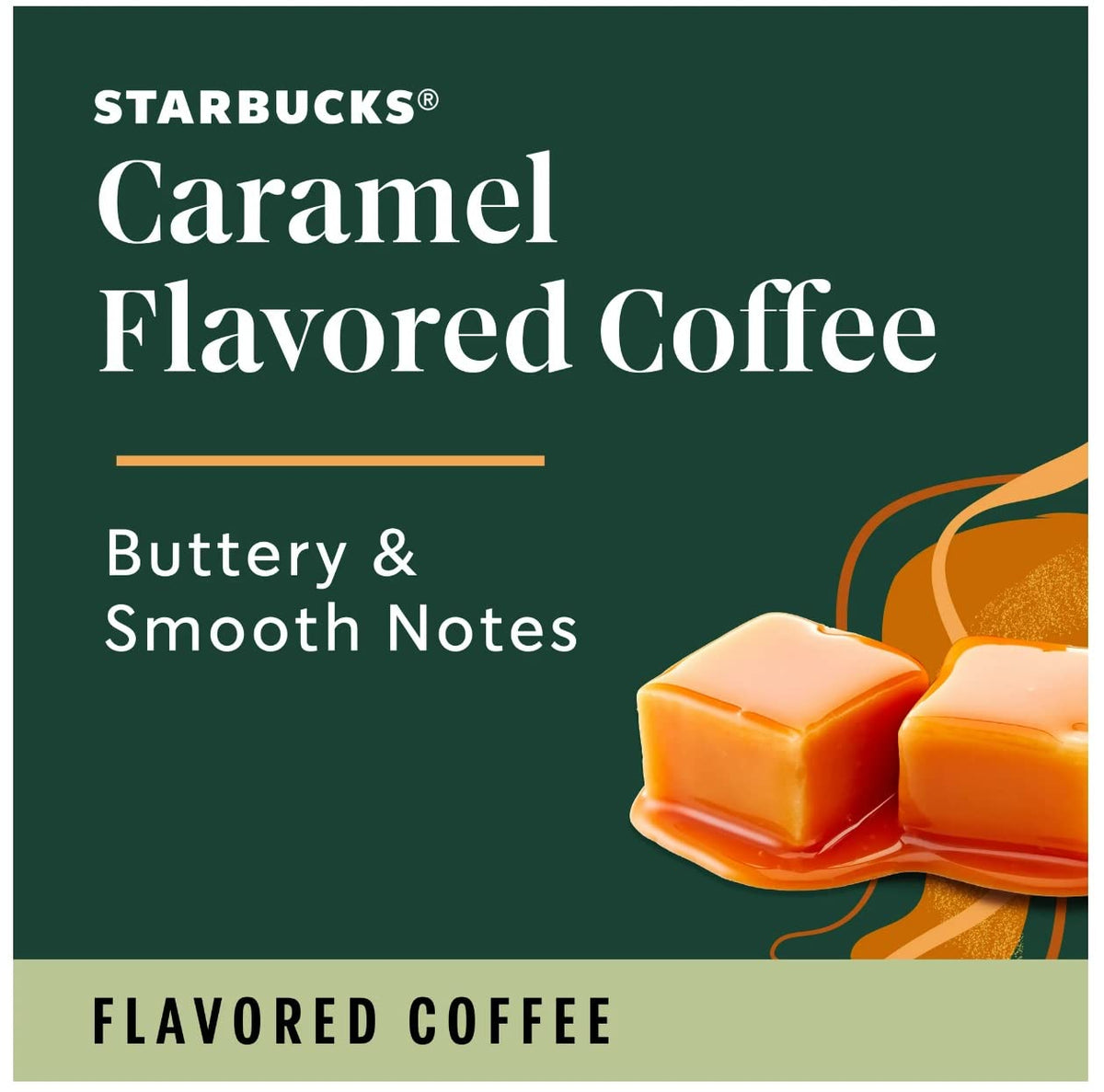 Starbucks Caramel Flavored Coffee K-Cup 44ct cups on shelf for quick brew moments.