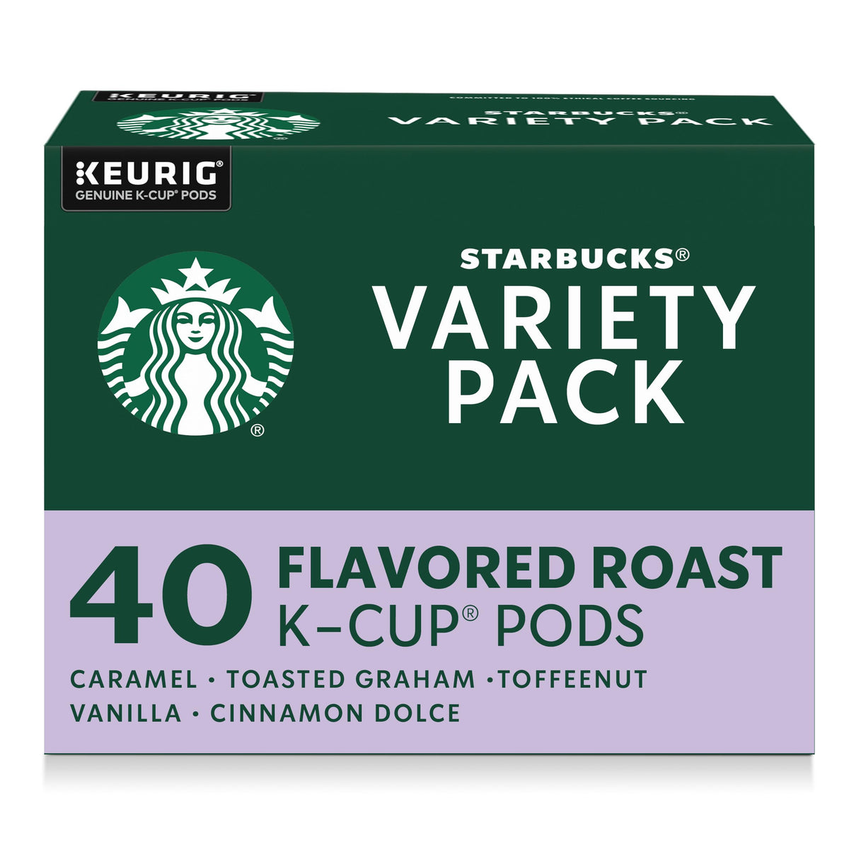 Starbucks caramel-flavored coffee pod for smooth, buttery notes at home.