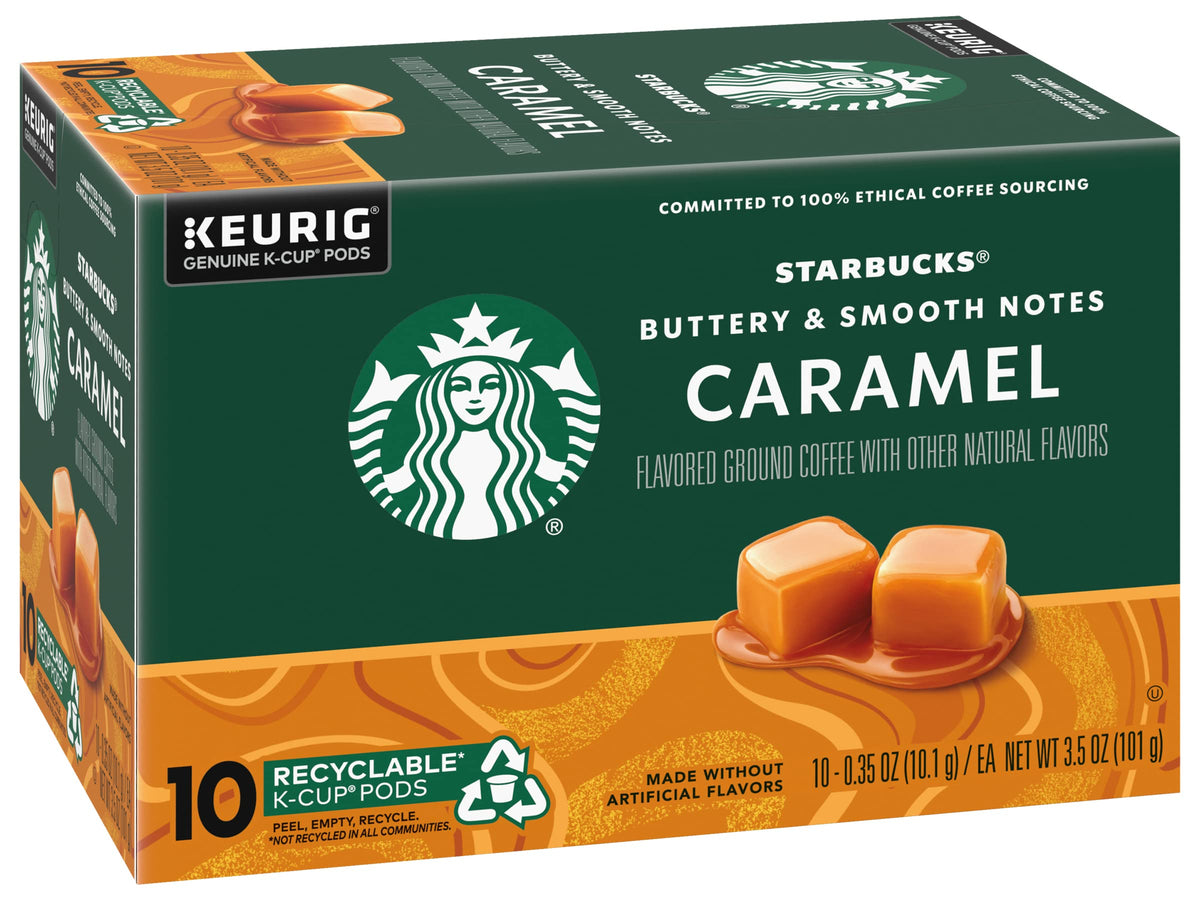 Starbucks Caramel K-Cup Pod cup brew reveals a balanced, ready-to-drink aroma.