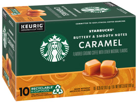 Starbucks Caramel K-Cup Pod cup brew reveals a balanced, ready-to-drink aroma.