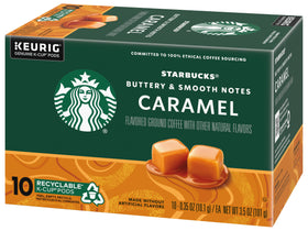 Starbucks Caramel K-Cup Pod hand-held pod showing convenient single-serve format.