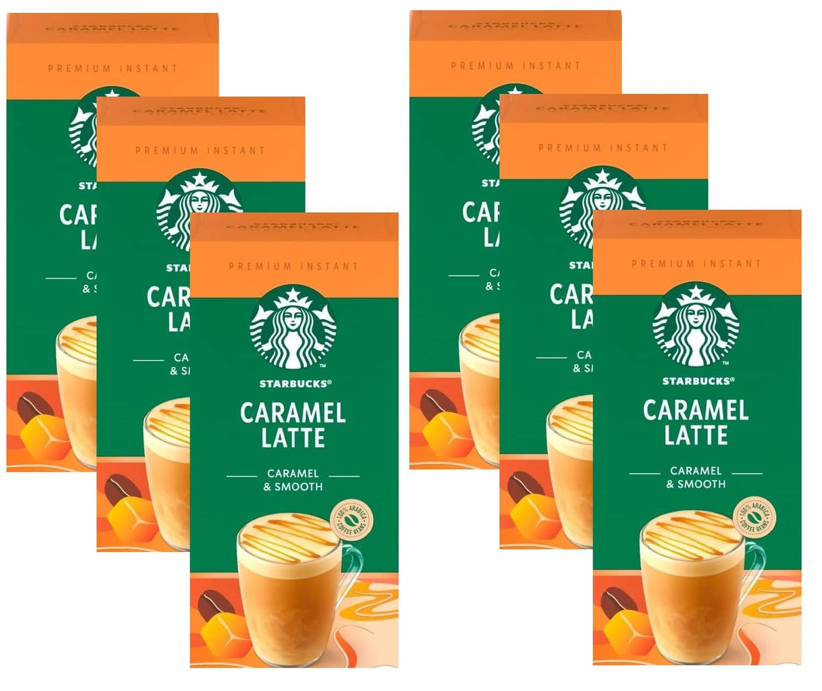 Starbucks Caramel Latte instant sachets for quick mornings.
