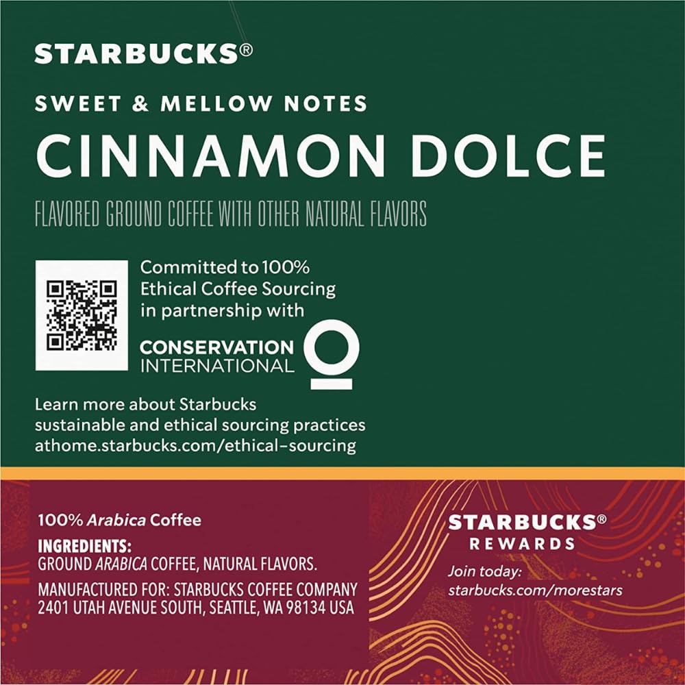 Starbucks Cinnamon Dolce dessert-note visual hints at sweet flavor.