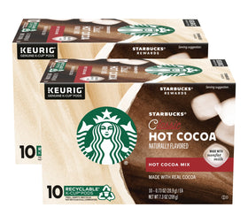 Starbucks Classic Hot Cocoa K-Cup pod close-up showing real cocoa aroma