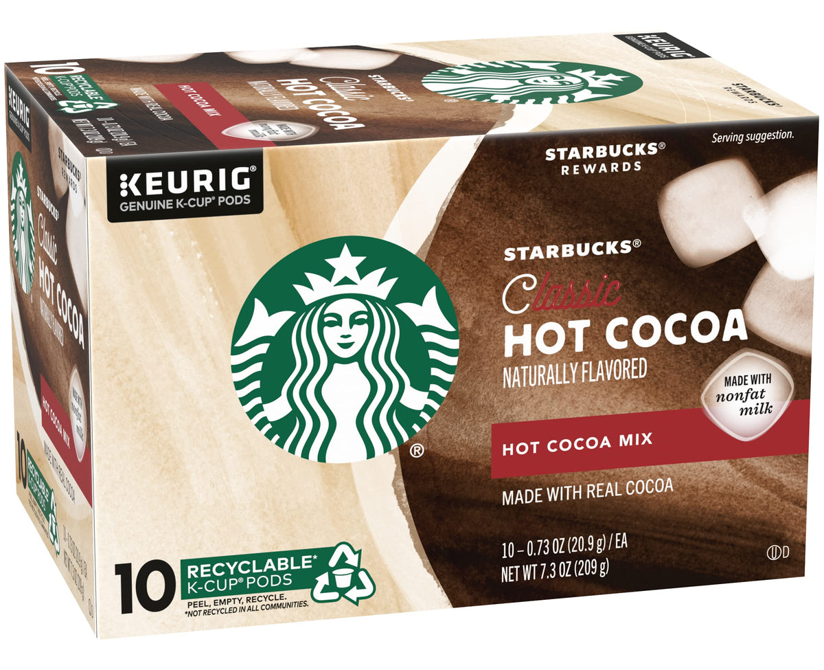 Starbucks Classic Hot Cocoa mug brewing with Keurig for a cozy morning