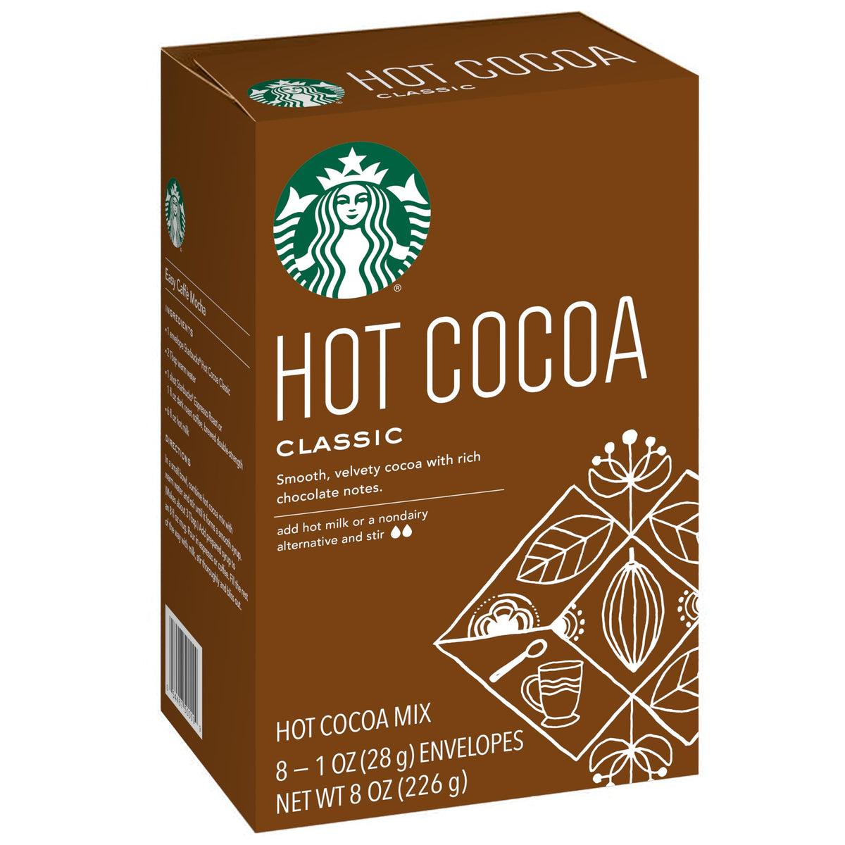 Starbucks Classic Hot Cocoa packets deliver quick, comforting beverages in minutes.