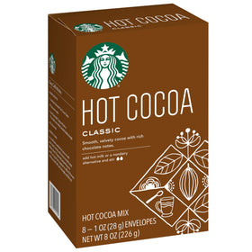 Starbucks Classic Hot Cocoa packets deliver quick, comforting beverages in minutes.