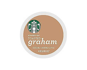 Starbucks Toasted Graham pods brewed cup view highlights aroma and convenience