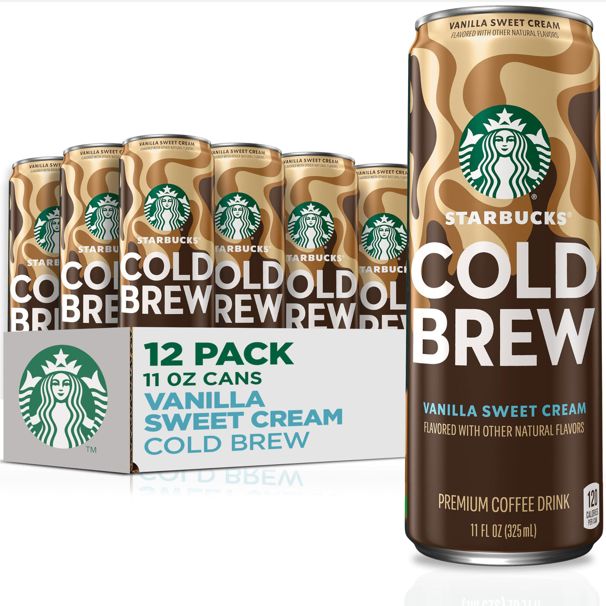 Starbucks Cold Brew Vanilla Sweet Cream 11oz can offers smooth balance and on-the-go refreshment.