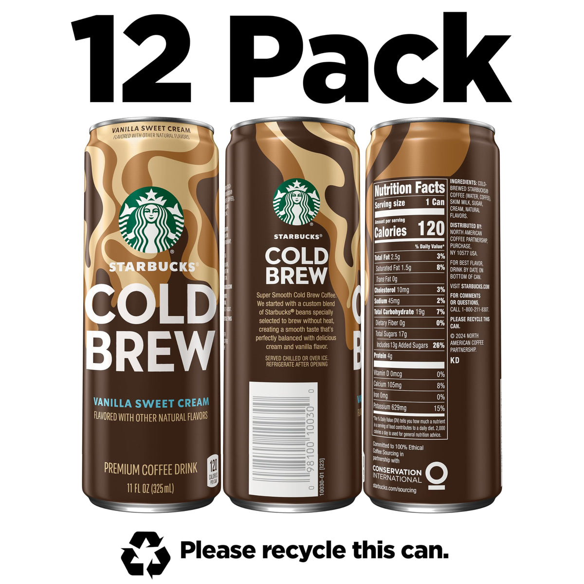 Starbucks Cold Brew Vanilla Sweet Cream being poured for a creamy at-home coffee moment.