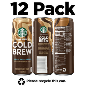 Starbucks Cold Brew Vanilla Sweet Cream being poured for a creamy at-home coffee moment.