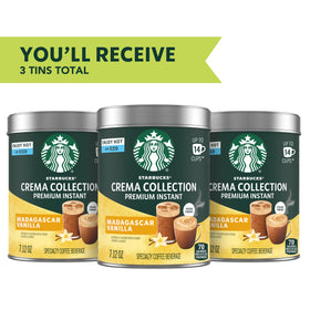 Starbucks Crema Madagascar Vanilla pour over cup showing rich aroma for everyday brewed coffee.