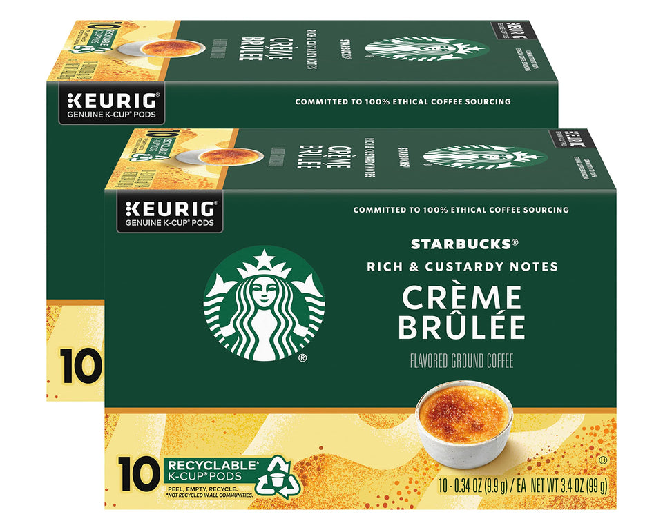 Starbucks Creme Brulee Blonde Roast packaging in a two-pack for easy storage
