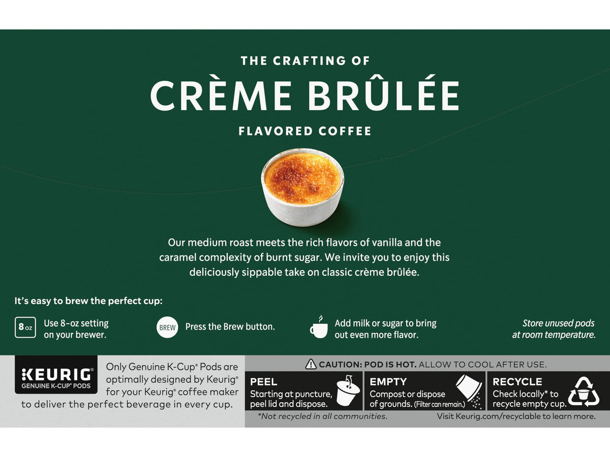 Starbucks Creme Brulee display box shows two 10-count packs ready for shelves