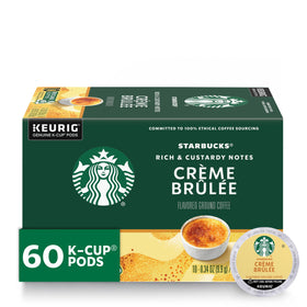 Starbucks Creme Brulee K-Cup pod with vanilla notes for a smooth morning cup