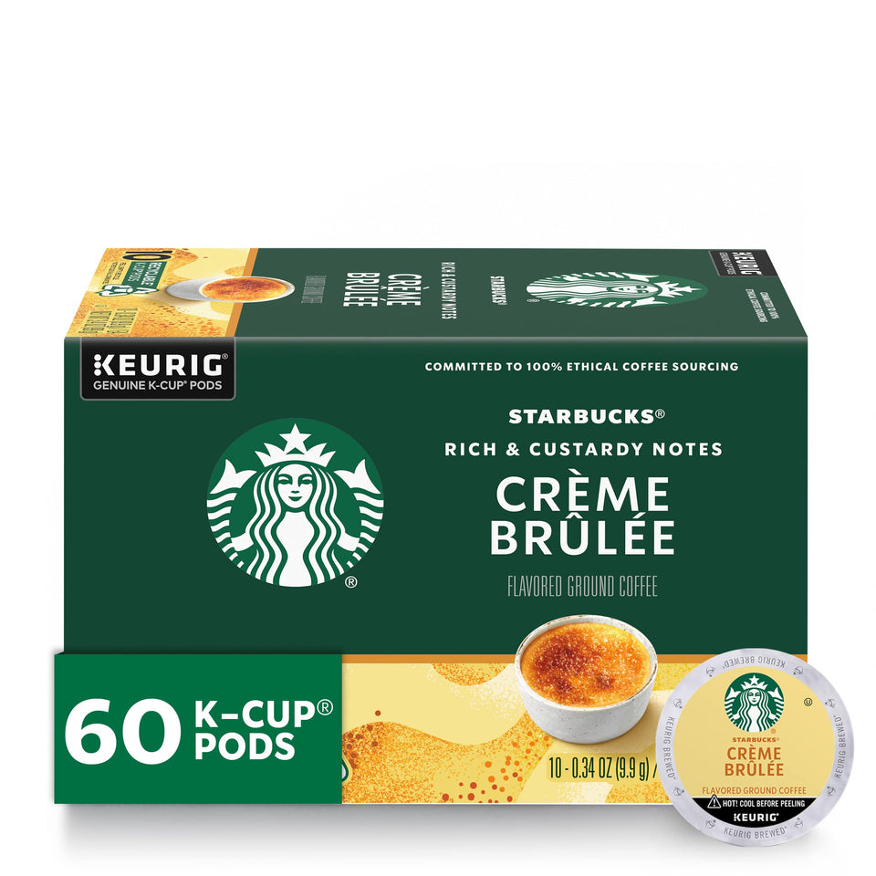 Starbucks Creme Brulee K-Cup pod with vanilla notes for a smooth morning cup