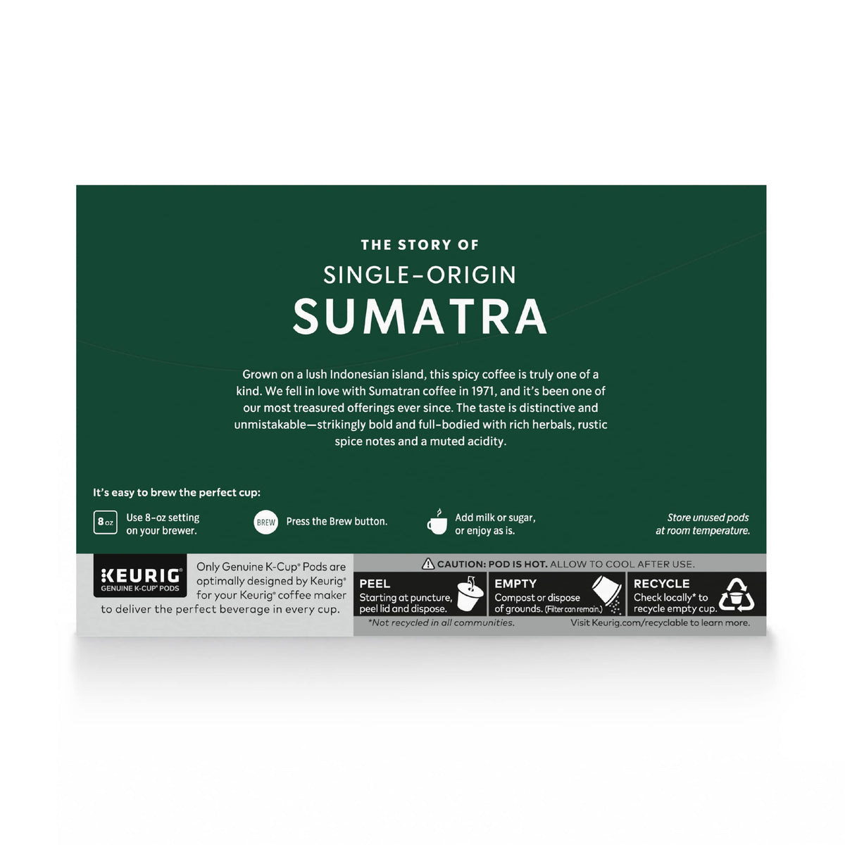 Starbucks Sumatra pods ready for quick, satisfying home brewing.