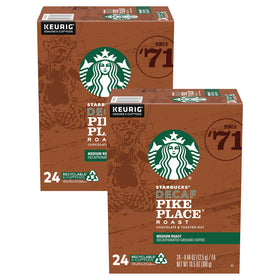 Starbucks Decaf Pike Place K-Cup pods for bold decaf coffee in a convenient single-serve format