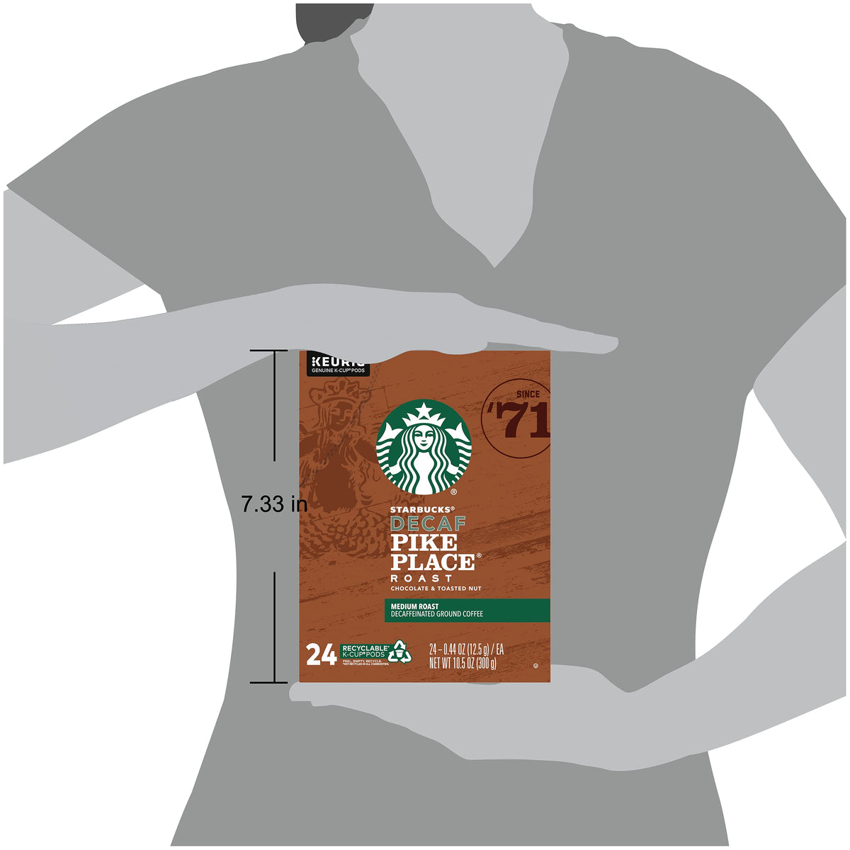 K-Cup lids with packaging variations for Starbucks Decaf Pike Place