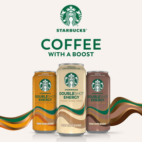 Starbucks Doubleshot Energy Coffee in hand, a ready-to-drink pick-me-up