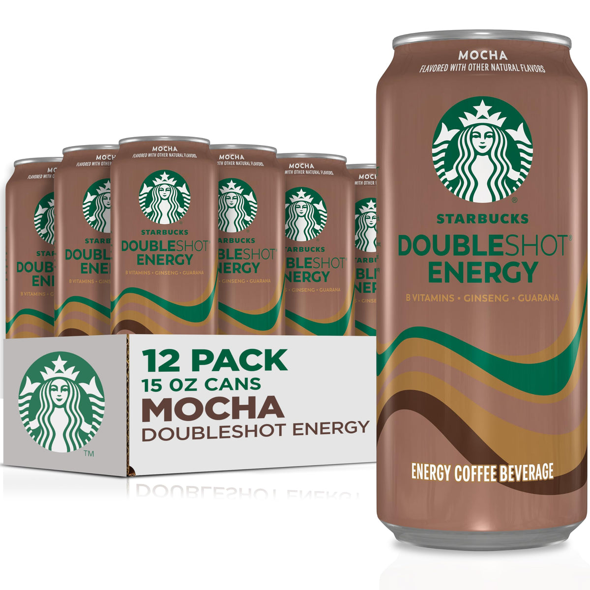 Starbucks Doubleshot Energy Mocha iced coffee can ready for an afternoon pick me up