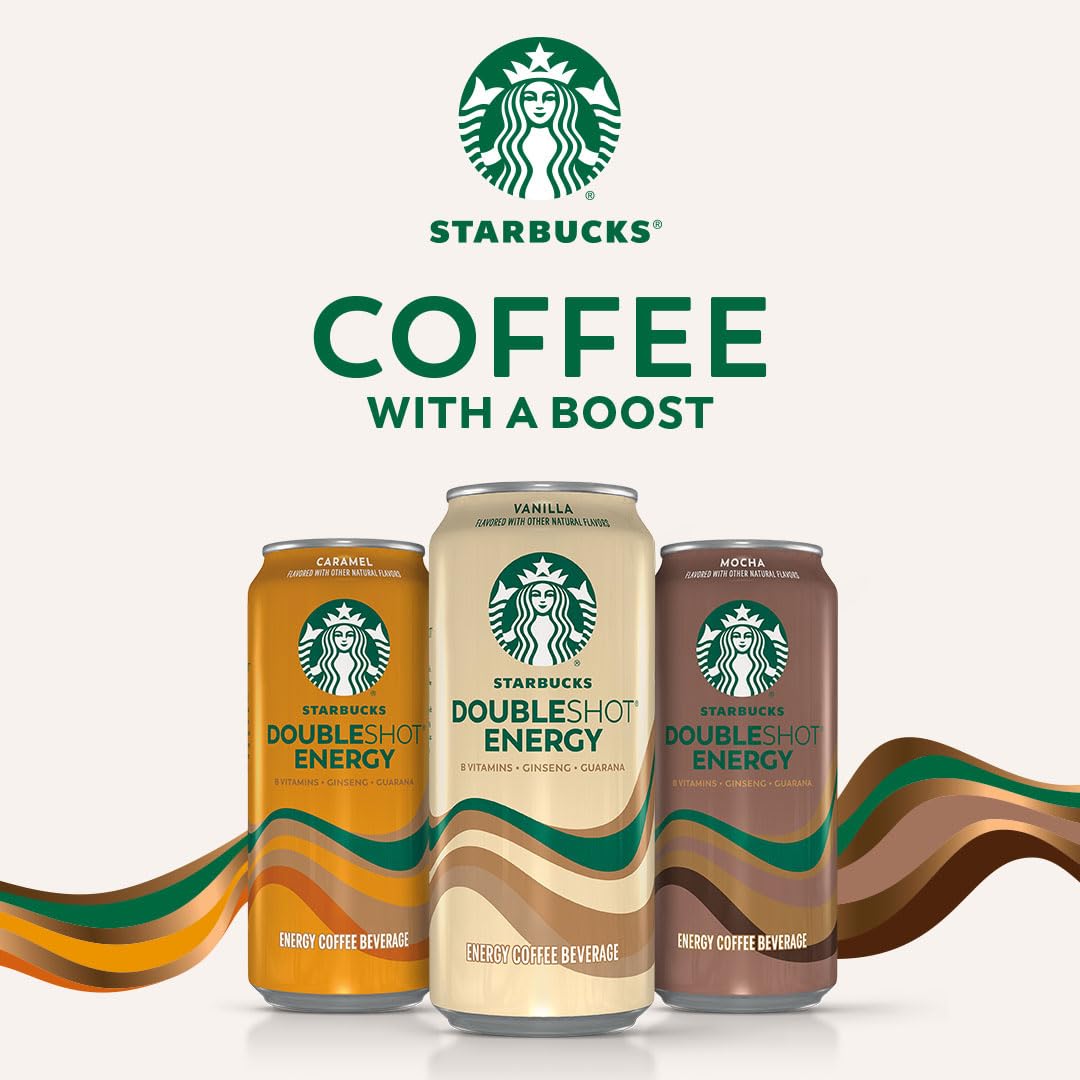 Starbucks Doubleshot Energy Vanilla pour demonstrates on-the-go refreshment.