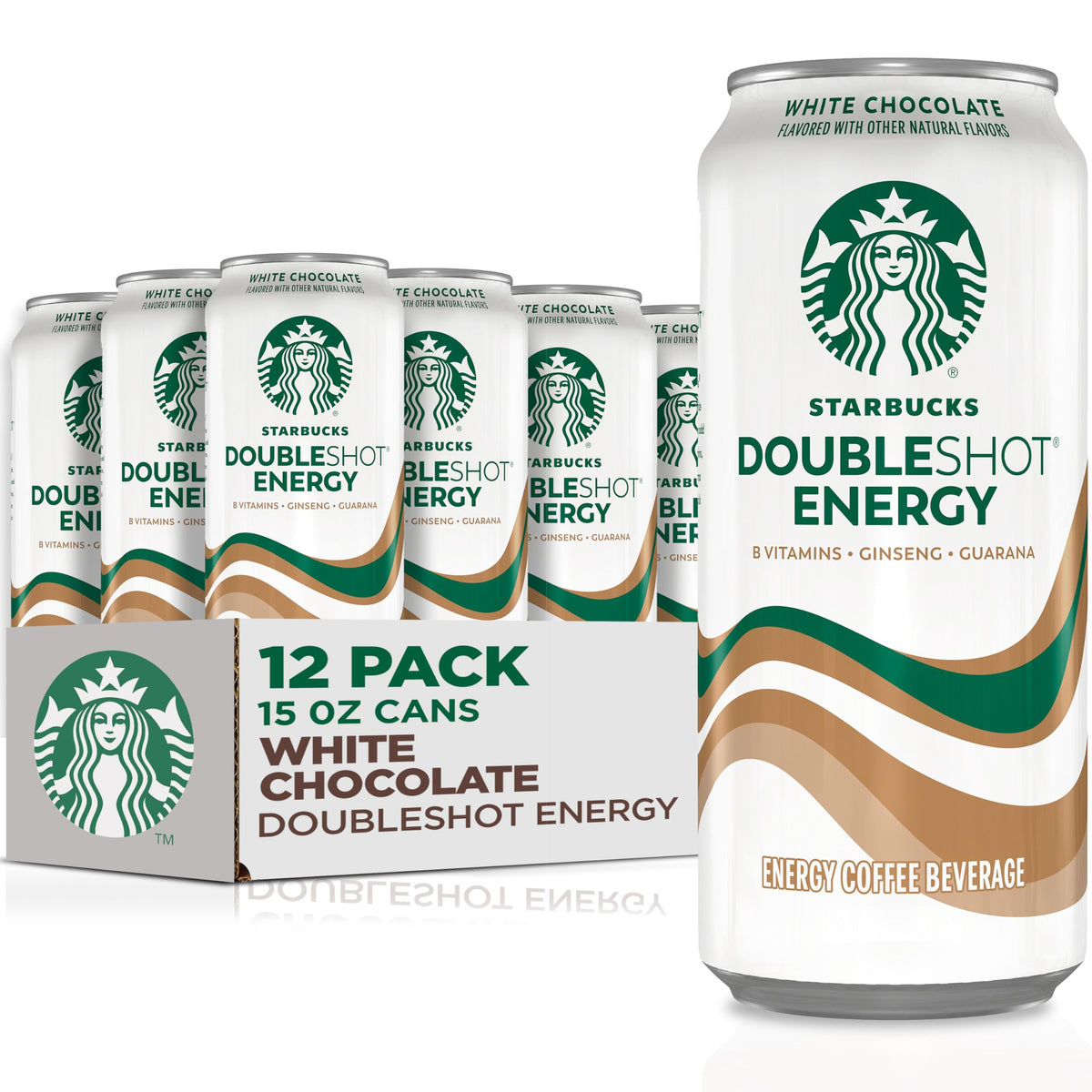 Starbucks Doubleshot Energy white chocolate pack of 12 cans for busy mornings