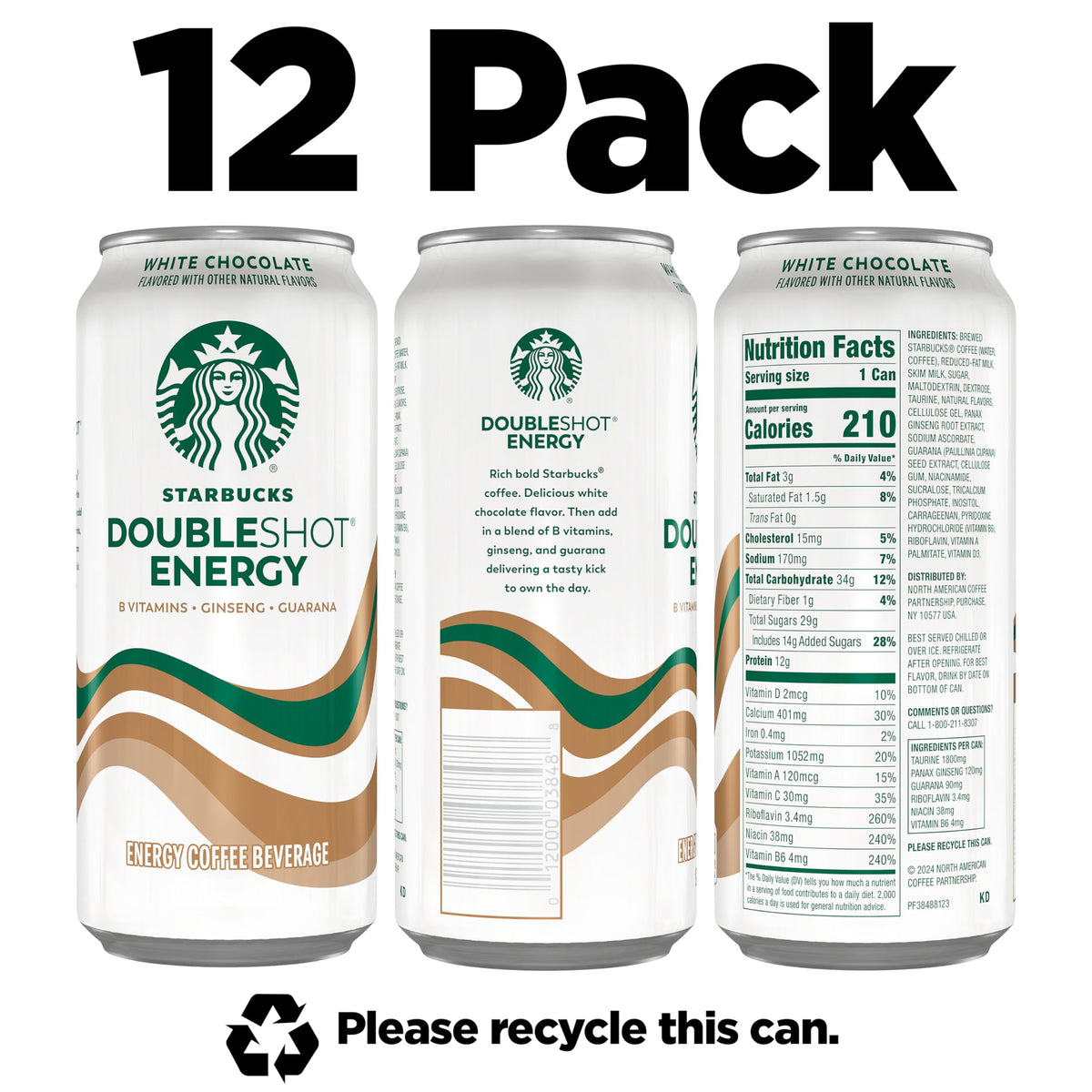 Starbucks Doubleshot Energy can being poured over ice for quick refreshment