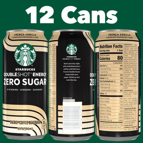 Starbucks Doubleshot Zero Sugar 12-pack box for easy, on-the-go energy throughout the day.