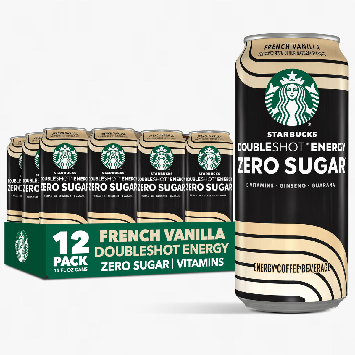 Starbucks Doubleshot Zero Sugar Vanilla cans deliver a bold caffeine boost with vanilla flavor.