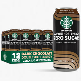 Starbucks Doubleshot Zero Sugar dark chocolate can with bold coffee flavor