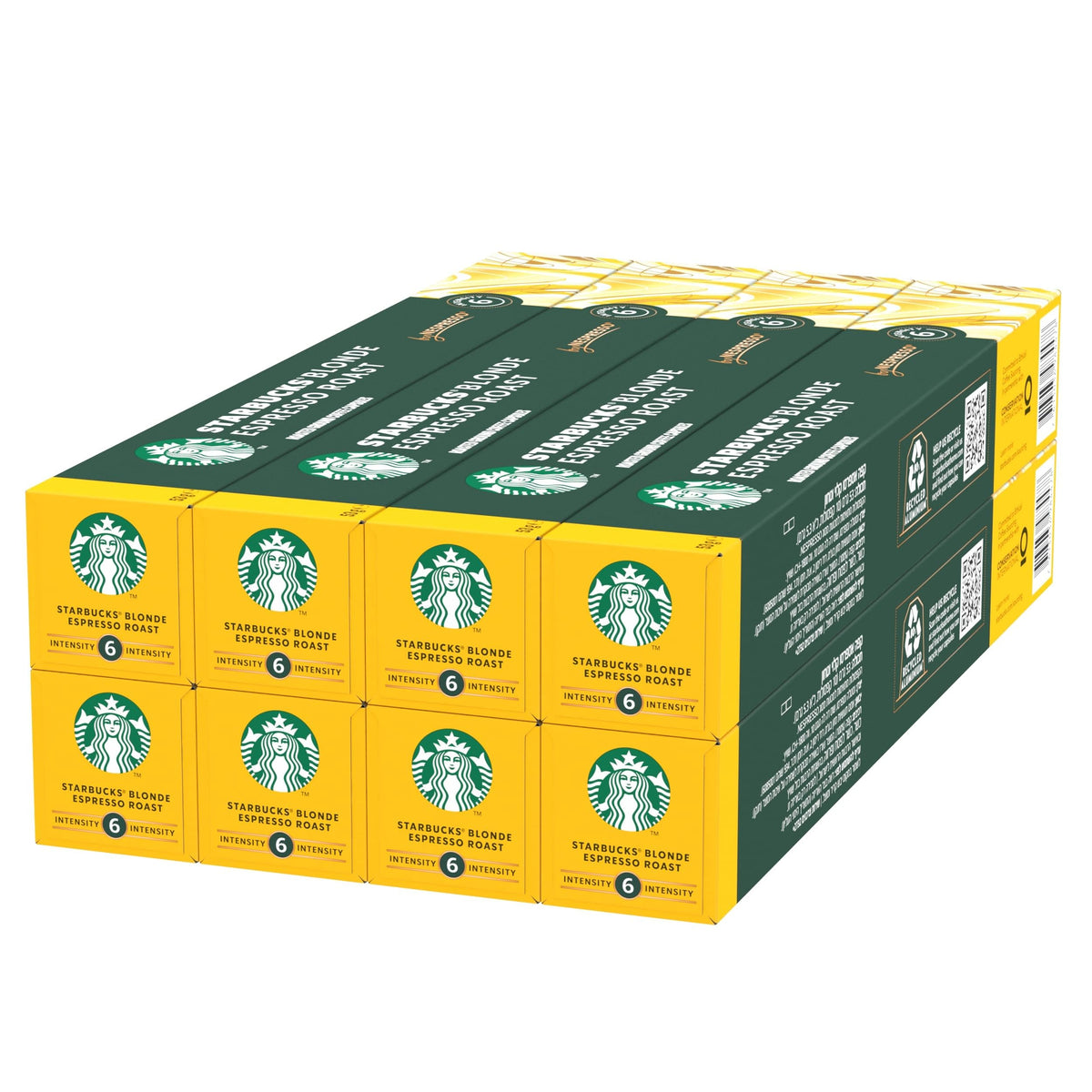 Starbucks Espresso Blonde Roast pods 80-count packaging, convenient for quick mornings.