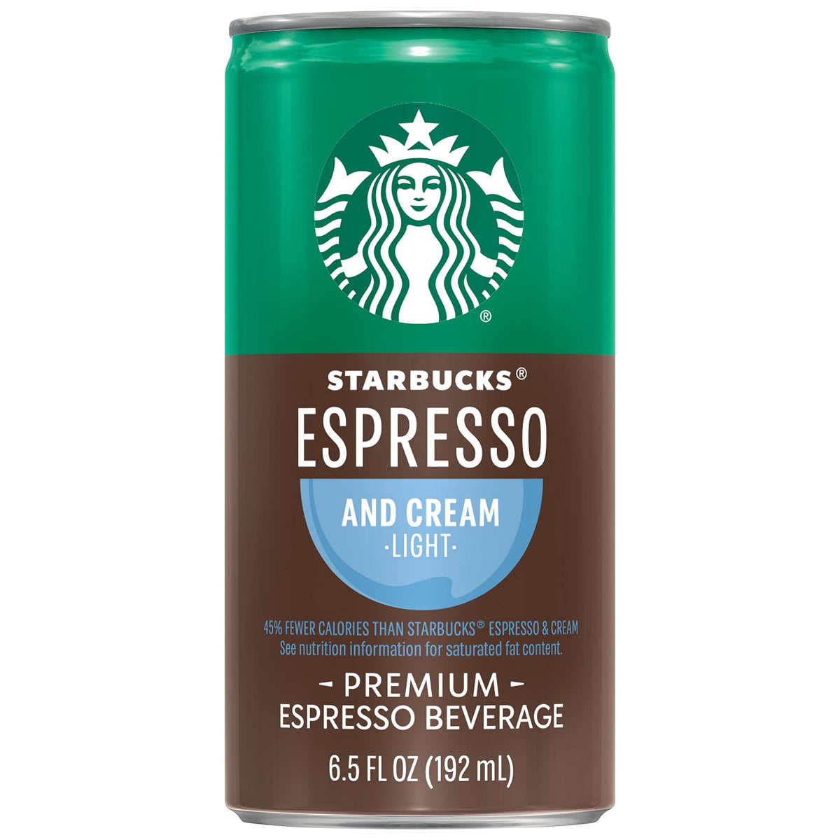 Starbucks Espresso Coffee Brew in a 6.5 oz can for caffeine boost.