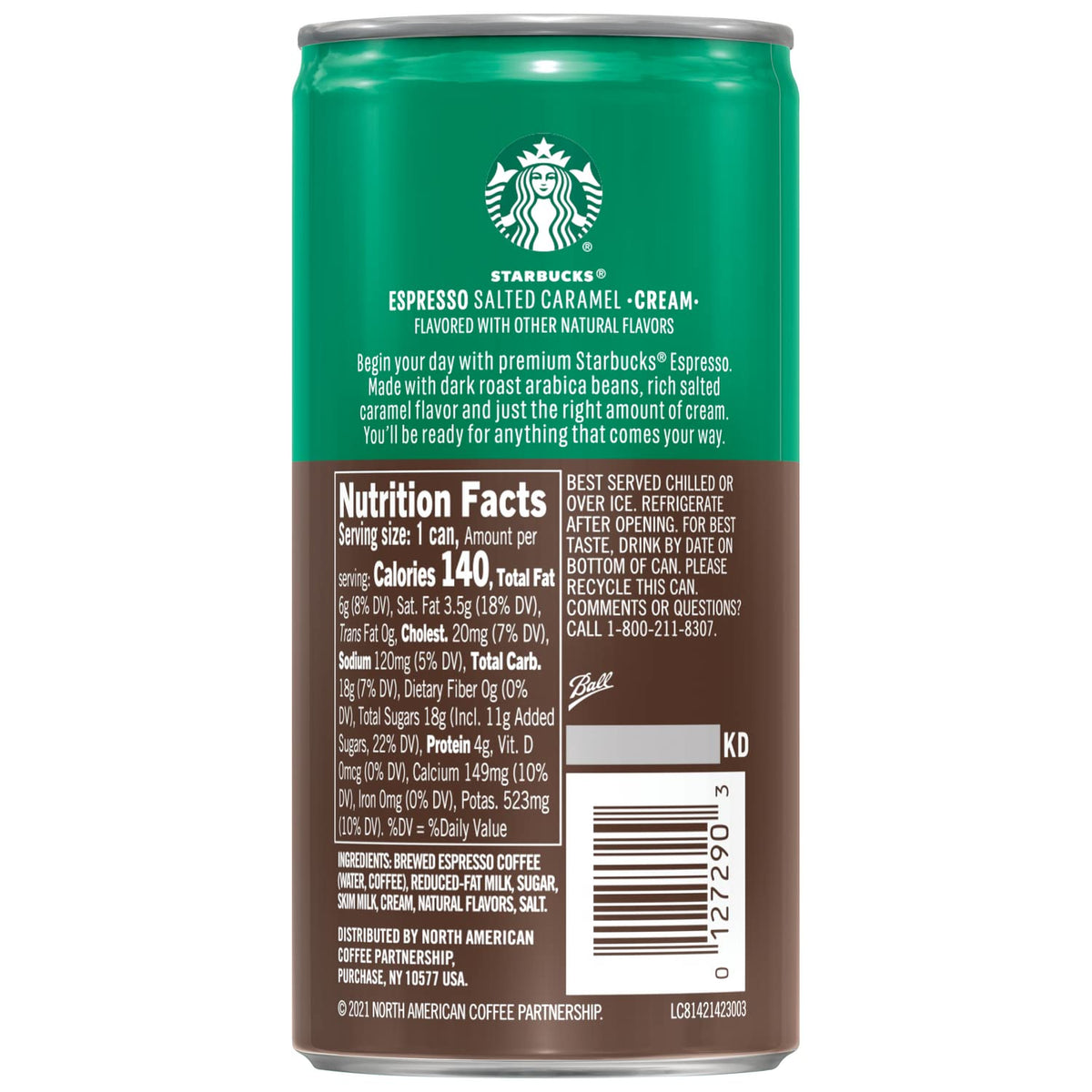 Starbucks 6.5 oz can of espresso iced coffee for quick caffeine at work or travel.