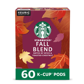 Starbucks Fall Blend pods in front view for quick, premium Keurig coffee.