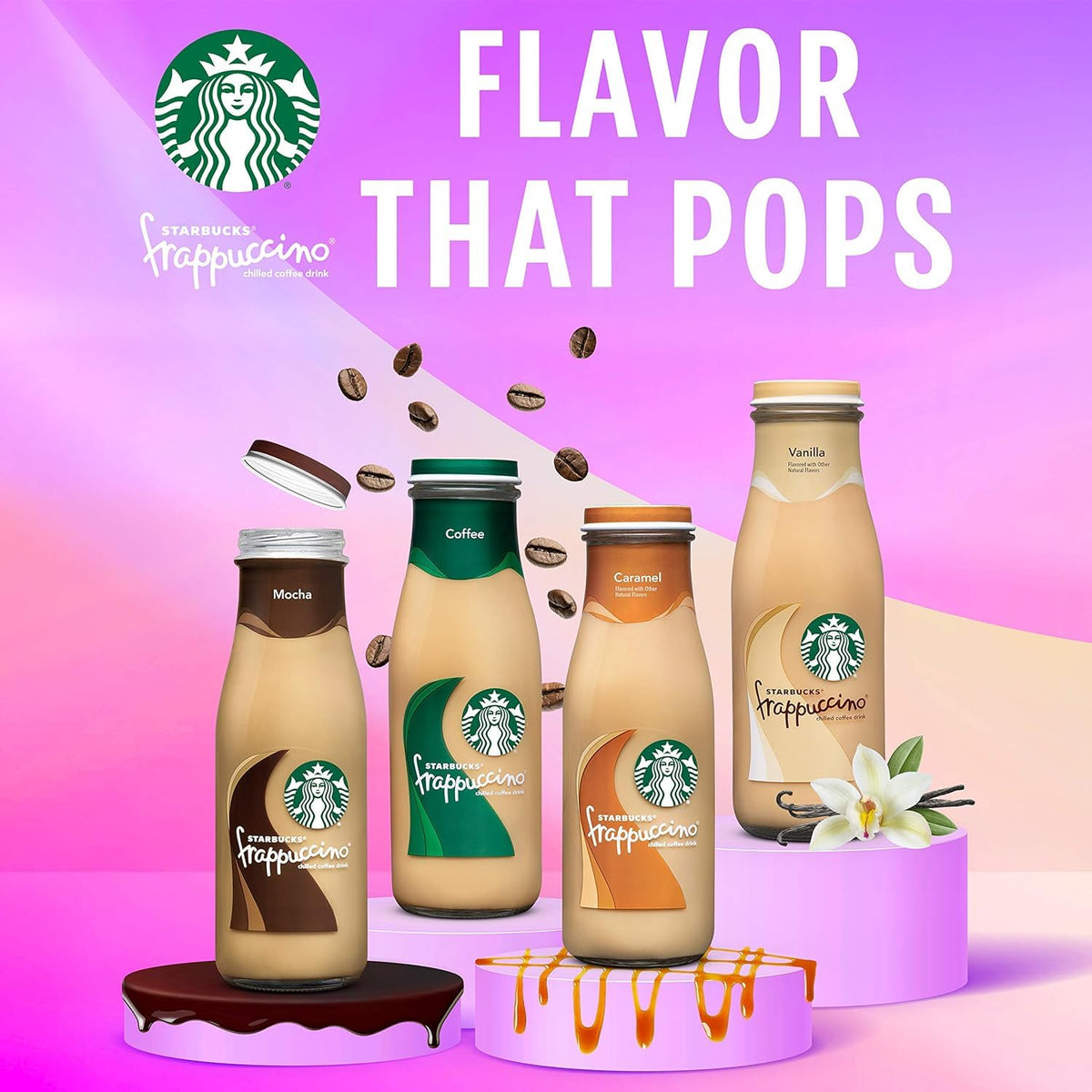 Starbucks Frappuccino Lite pack 12 bottles keeps your coffee moment ready.