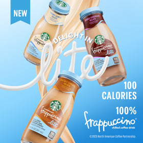 Starbucks Frappuccino Lite vanilla gelato swirl close-up highlighting smooth milk and flavor for indulgent experience.