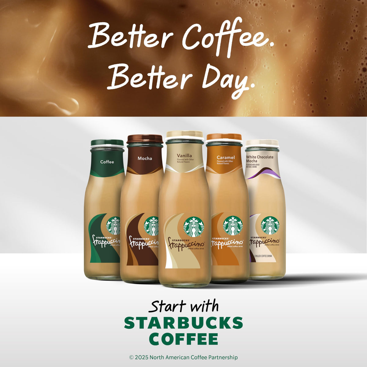 Starbucks Frappuccino Mocha bottle over ice creates a café-style treat.