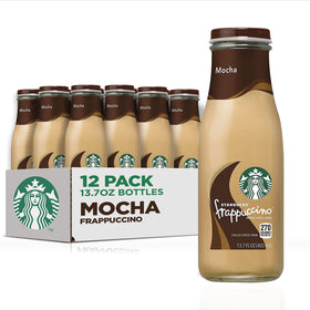 Starbucks Frappuccino Mocha bottle top view highlights portable coffee convenience.
