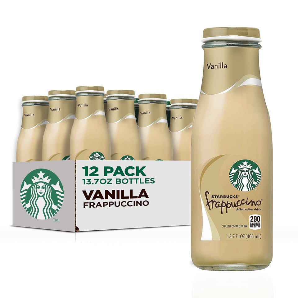 Starbucks Frappuccino Vanilla bottle pack front view for on-the-go coffee lovers.